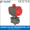 Three pieces stainless steel pneumatic ball valve DN50